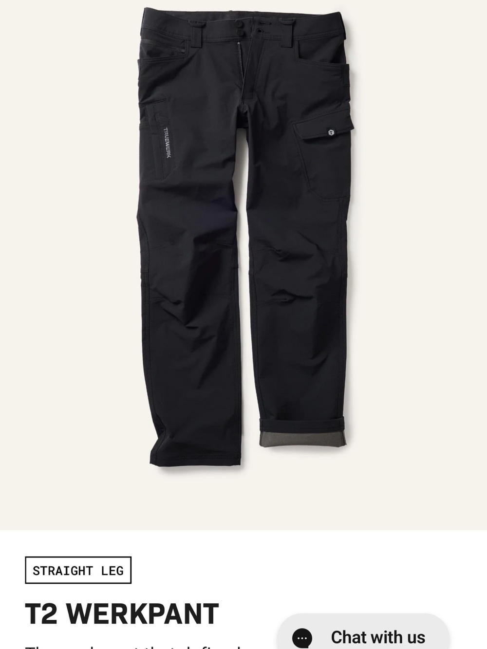 T2 Werkpant Straight-Leg Cargo Pants - Black
